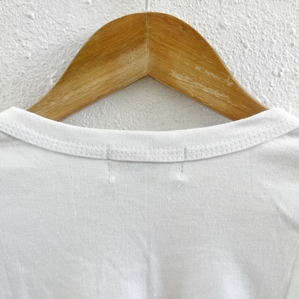 NWOT CHRYSANTEMUM Vintage Brand White 100% Combed Cotton Long Sleeve T‑Shirt - Picture 4 of 7
